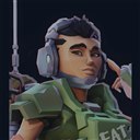 Concept crew bust: comms specialist in a green vest and headset.